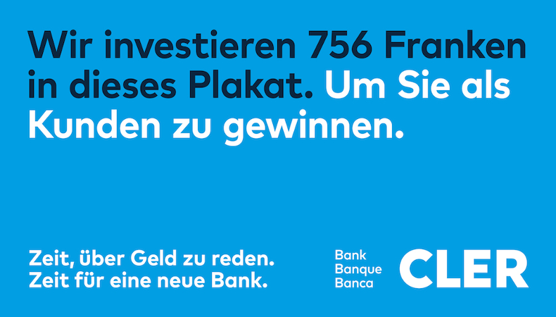 Neuer Besitzer der Coop Bank ist die Basler Kantonalbank. Sie nennt die Bank nun CLER Bank Ist CLER ein guter Name mit Logo oder braucht es einfach viel Geld wie hier....?